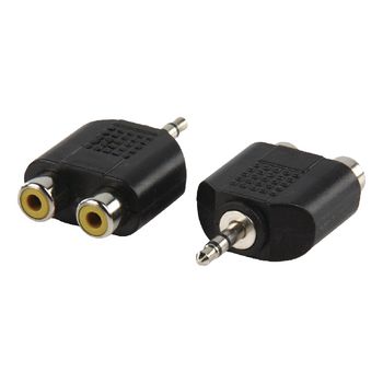 AC-010 Stereo-audio-adapter 3.5 mm male - 2x rca female zwart