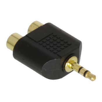 AC-010GOLD Stereo-audio-adapter 3.5 mm male - 2x rca female zwart Product foto