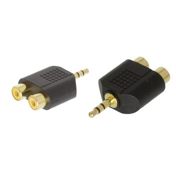AC-010GOLD Stereo-audio-adapter 3.5 mm male - 2x rca female zwart