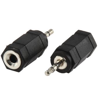 AC-018 Stereo-audio-adapter 2.5 mm male - 3.5 mm female zwart