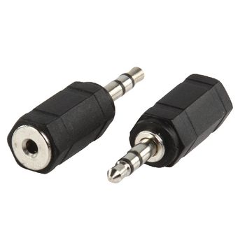 AC-025 Stereo-audio-adapter 3.5 mm male - 2.5 mm female zwart