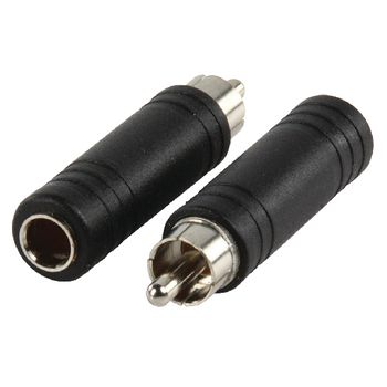 AC-026 Mono-audio-adapter rca male - 6.35 mm female zwart