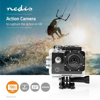 ACAM11BK Action cam | enkel scherm | 720p@30fps | 5 mpixel | waterbestendig tot: 30.0 m | 90 min | wi-fi | ap Product foto