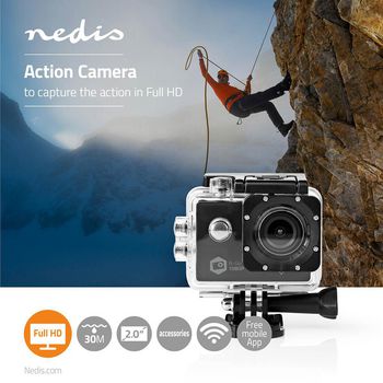 ACAM21BK Action cam | 1 scherm | 1080p@30fps | 12 mpixel | waterbestendig tot: 30.0 m | 90 min | wi-fi | app  Product foto