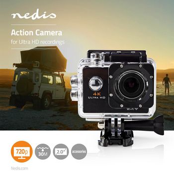 ACAM40BK Action cam | 4k@30fps | 16 mpixel | waterbestendig tot: 30.0 m | 90 min | wi-fi | app beschikbaar vo Product foto