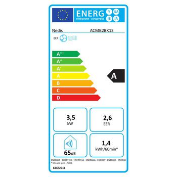 ACMB2BK12 Mobiele airconditioner | 12000 btu | 100 m³ | 3 snelheden | afstandsbediening | uitschakeltimer Product foto