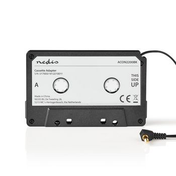 ACON2200BK Aux cassette-adapter voor autoradio | 3,5 mm | kabellengte: 1.00 m | zwart Product foto