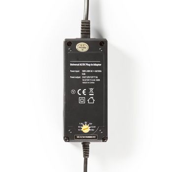 ACPA004 Universele ac-stroomadapter | 36 w | 5 - 15 v dc | 3.60 m | 2.4 - 3.0 a | 6 plug(s) | zwart Product foto