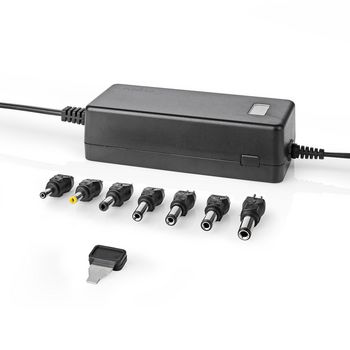 ACPA105 Universele ac-stroomadapter | 36 w | 5 - 24 v dc | 1.80 m | 2.4 - 3.0 a | 7 plug(s) | zwart Product foto