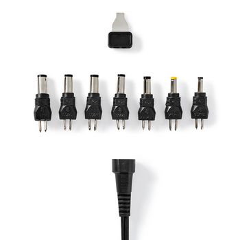 ACPA105 Universele ac-stroomadapter | 36 w | 5 - 24 v dc | 1.80 m | 2.4 - 3.0 a | 7 plug(s) | zwart Product foto