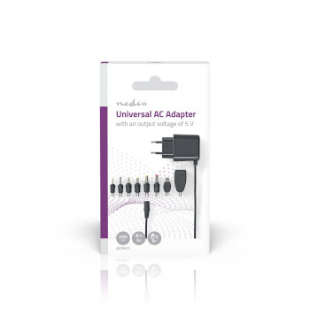 ACPA111 Universele ac-stroomadapter | 12.5 w | 5 v dc | 1.60 m | 2.5 a | 8 plug(s) | zwart  foto