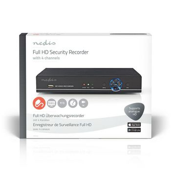 AHDR204CBK Cctv-beveiligingsrecorder | 4-kanaals | full hd | inclusief 1 tb hdd Verpakking foto