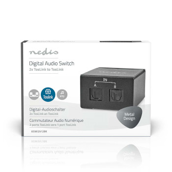 ASWI2512BK Digitale audio-switch | 2-wegs | input: dc power / 2x toslink | output: toslink female | manueel / s  foto