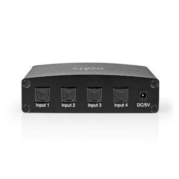 ASWI2514BK Digitale audio-switch | 4-wegs | input: dc power / 4x toslink | output: toslink female | afstandsbed Product foto