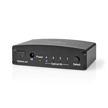 ASWI2514BK Digitale audio-switch | 4-wegs | input: dc power / 4x toslink | output: toslink female | afstandsbed