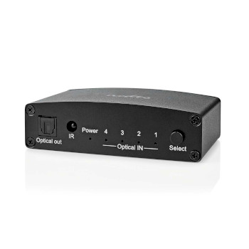 ASWI2514BK Digitale audio-switch | 4-wegs | input: dc power / 4x toslink | output: toslink female | afstandsbed Product foto