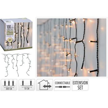 AX4231300 Connectable christmas icicle lights | extension set | 100 led | warm white | 230 v