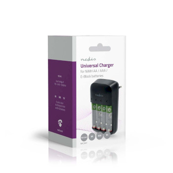 BACH07 Nimh-batterijlader aa / aaa | 1.2 / 9 v dc | 0.5 a | druppelladen | type c (cee 7/16) | batterijtype Verpakking foto