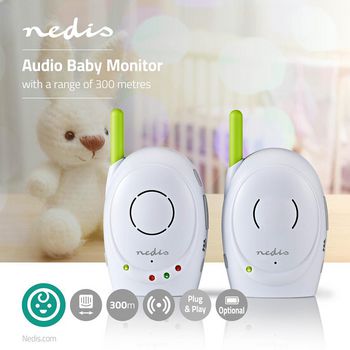 BAMO110AUWT Babyfoon | fhss (frequency-hopping spread spectrum) | met terugspreekfunctie | bereik: 300 m | batte Product foto