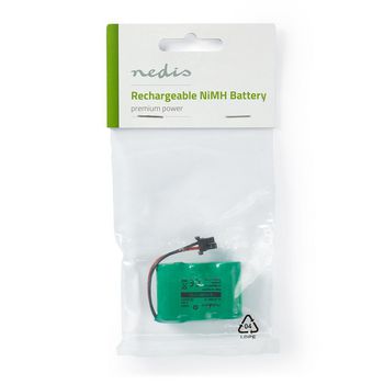 BANM6T0157 Oplaadbare nimh-batterij | 3.6 v dc | oplaadbaar | 600 mah | voorgeladen | 1-polybag | n/a | 2-draad  foto