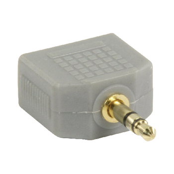 BAP424 Stereo-audio-adapter 3.5 mm male - 2x 3.5 mm female grijs Product foto