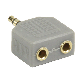 BAP424 Stereo-audio-adapter 3.5 mm male - 2x 3.5 mm female grijs Product foto