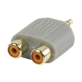BAP432 Stereo-audio-adapter 3.5 mm male - 2x rca female grijs Product foto