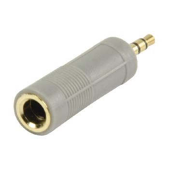 BAP446 Stereo-audio-adapter 3.5 mm male - 6.35 mm female grijs Product foto