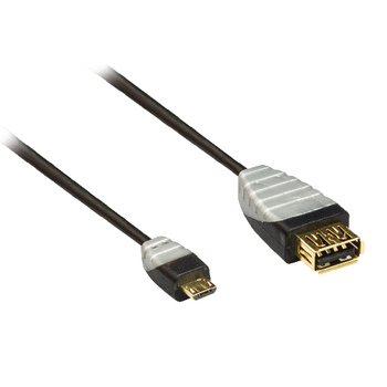 BBM60515B02 Usb 2.0 kabel micro-b male - usb a female 0.20 m zwart Product foto
