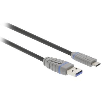 BCL5215 Usb 3.1 kabel usb-c male - usb a male rond 1.00 m grijs/blauw Product foto