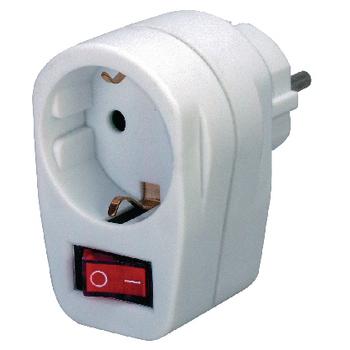 BN-1508070 Stopcontact adapter aan/uit-schakelaar f (cee 7/3) wit