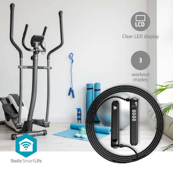 BTHJR10BK Smartlife buitensport | springtouw | bluetooth® | dual hall sensor | led-scherm | pvc | 3.00 m  Product foto