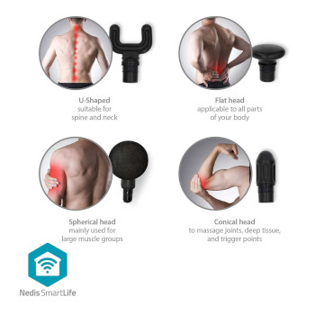 BTHMSG10GY Smartlife sportmassagepistool | accu gevoed | n/a | oplaadbaar | 5 massage modes | bolvormige kop /  Product foto