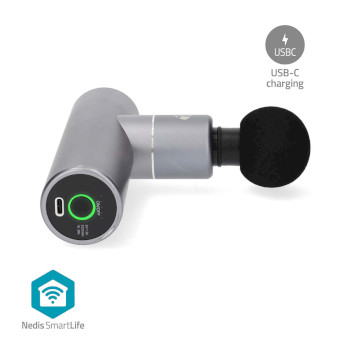 BTHMSG10GY Smartlife sportmassagepistool | accu gevoed | n/a | oplaadbaar | 5 massage modes | bolvormige kop /  Product foto