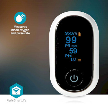 BTHOX10WT Smartlife pulse oximeter | bluetooth® | oled-scherm | anti-bewegingsinterferentie / auditief al Product foto