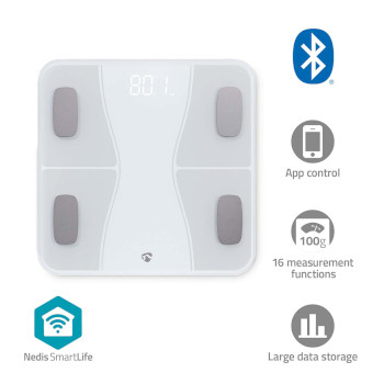 BTHPS11WT Smartlife personenweegschaal | bluetooth® | bmi / bmr / botten / gewicht / spieren / vet / wate