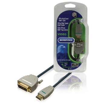 BVL1102 High speed hdmi kabel hdmi-connector - dvi-d 24+1-pins male 2.00 m blauw