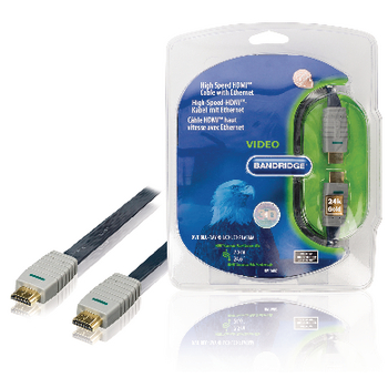 BVL1607 High speed hdmi kabel met ethernet plat hdmi-connector - hdmi-connector 7.50 m blauw