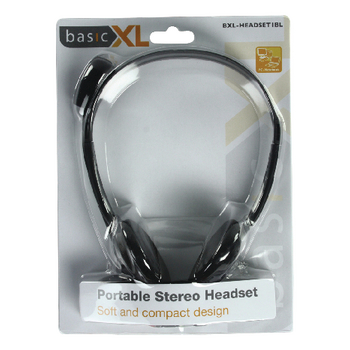 BXL-HEADSET1BL Headset on-ear 2x 3.5 mm ingebouwde microfoon 2.0 m zwart Verpakking foto