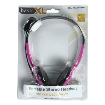 BXL-HEADSET1PI Headset on-ear 2x 3.5 mm ingebouwde microfoon 2.0 m roze Verpakking foto