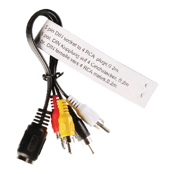 CABLE-304 Audio / video kabel 5p din kontra stekker - 4x tulp stekker 0,20 m Verpakking foto