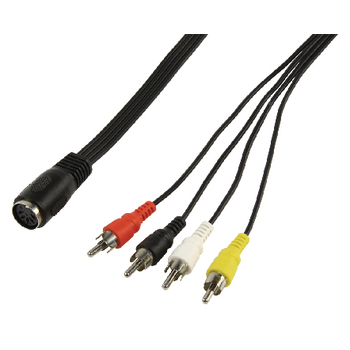 CABLE-304 Audio / video kabel 5p din kontra stekker - 4x tulp stekker 0,20 m