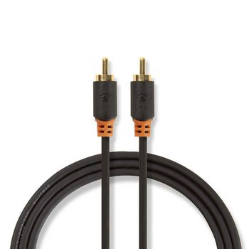 CABP24170AT10 Digitale audiokabel | rca male | rca male | verguld | 1.00 m | rond | pvc | antraciet | polybag