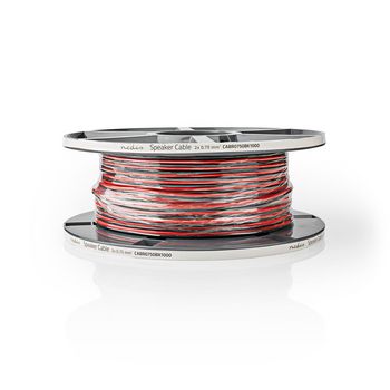 CABR0750BK1000 Speaker-kabel | 2 x 0.75 mm² | koper | 100.0 m | rond | pvc | rood / zwart | rol  foto