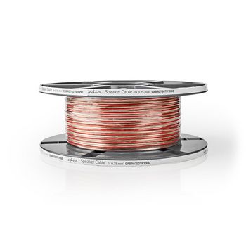 CABR0750TR1000 Speaker-kabel | 2 x 0.75 mm² | koper | 100.0 m | rond | pvc | transparant | rol  foto