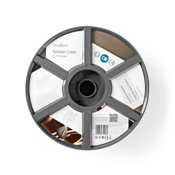 CABR1500BK1000 Speaker-kabel | 2 x 1.50 mm² | koper | 100.0 m | rond | pvc | rood / zwart | rol  foto