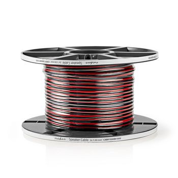 CABR1500BK1000 Speaker-kabel | 2 x 1.50 mm² | koper | 100.0 m | rond | pvc | rood / zwart | rol Verpakking foto