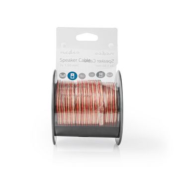 CABR1500TR150 Speaker-kabel | 2 x 1.50 mm² | koper | 15.0 m | rond | pvc | transparant | rol  foto