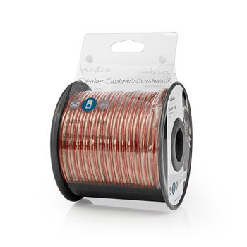 CABR1500TR250 Speaker-kabel | 2x 1.50 mm² | koper | 25.0 m | rond | pvc | transparant | rol Verpakking foto