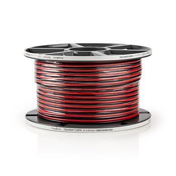 CABR2500BK1000 Speaker-kabel | 2x 2.50 mm² | koper | 100.0 m | rond | pvc | rood / zwart | rol Verpakking foto